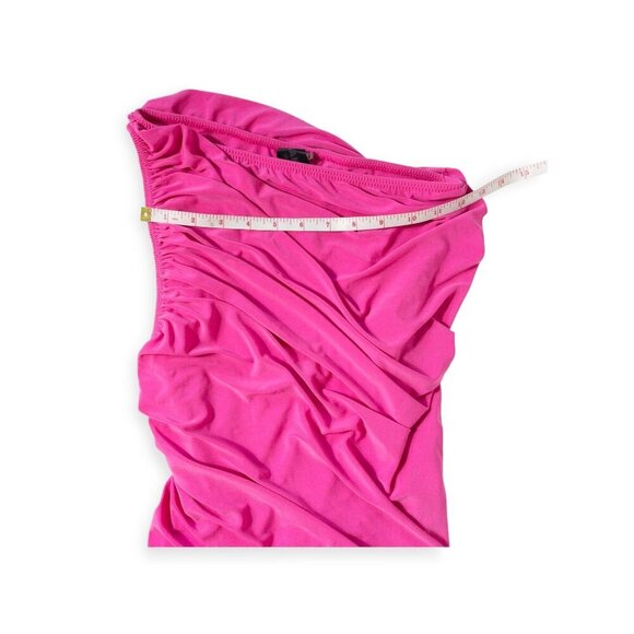 Norma Kamali - Diana Dress Orchid Pink One Shoulder Ruched Formal SZ XS - Picture 10 of 12